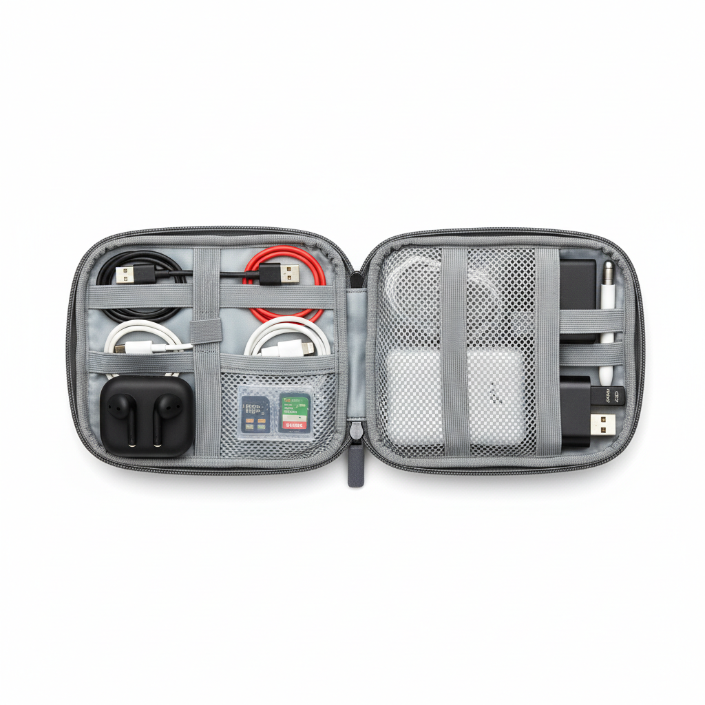 Compact Travel Cable Organizer Pouch