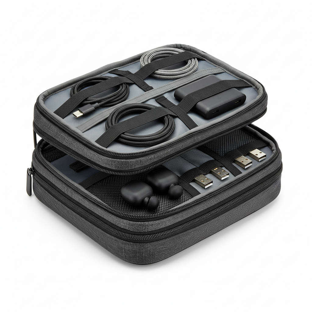 Double Layer Tech Accessories Bag