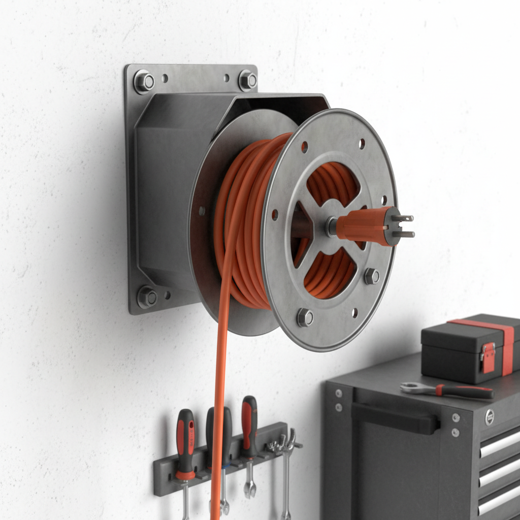 Garage Extension Cord Reel Bracket
